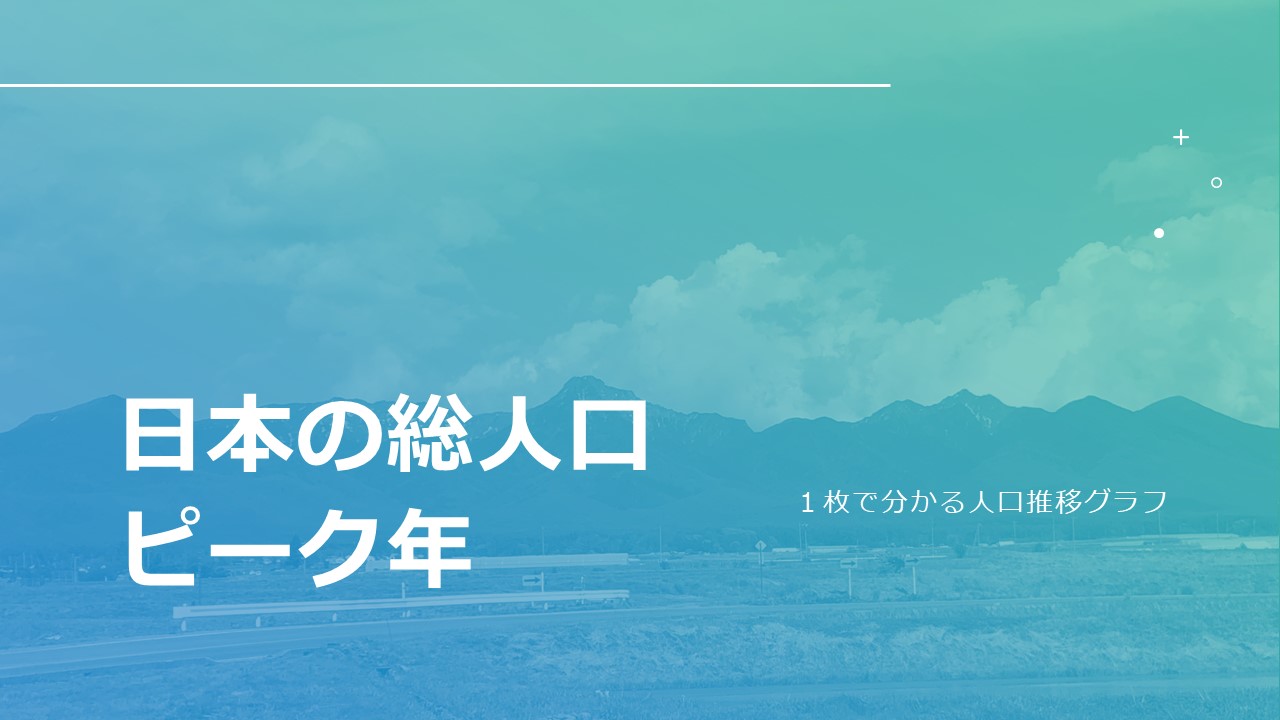 日本の総人口ピーク年についての投稿のアイキャッチ画像です